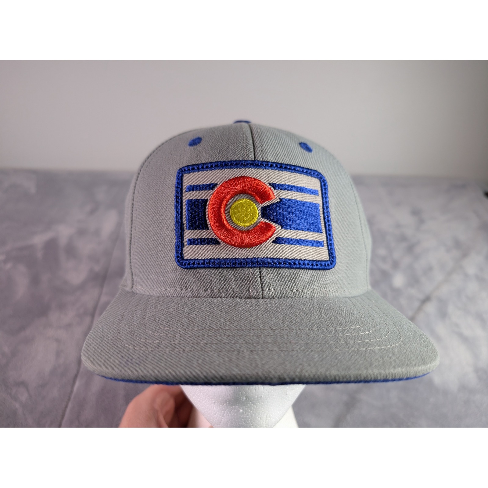 Colorado Limited Snapback Hat Gray Blue Colorado State Flag Patch Flat Brim Cap